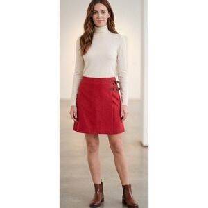 The Limited Wool Blend Wrap Mini Skirt Red Size 8